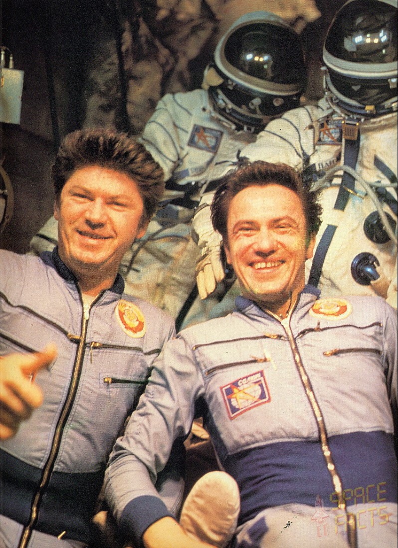 Первый длительный полет в космос. Космонавты Попов и Рюмин.